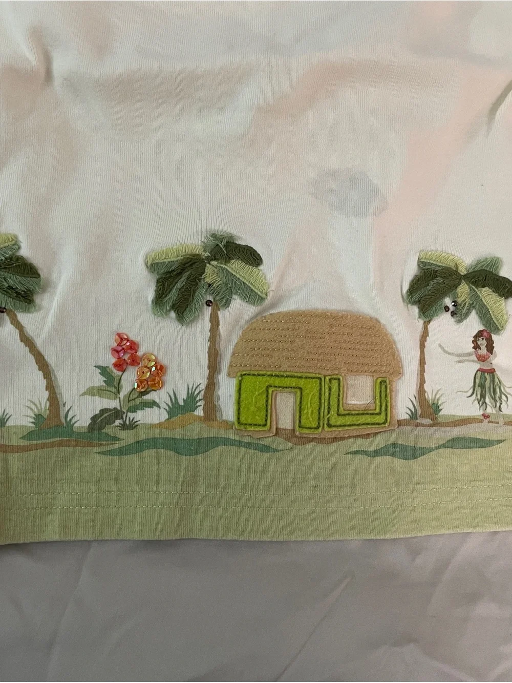 Gymboree Aloha White Tropical Embroidered Tank Top Girl Sz 5